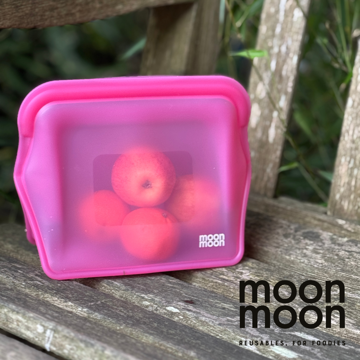 Moonmoon® Silikoniset säilytyspussit, XL Itsenään seisova Stand-Up-malli, 1500 ml, 2 kpl, Pink
