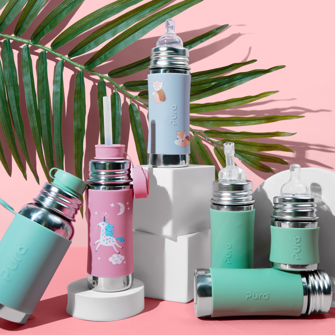 Pura Kiki Gertuvė su šiaudeliu Kiddo 325 ml / moss