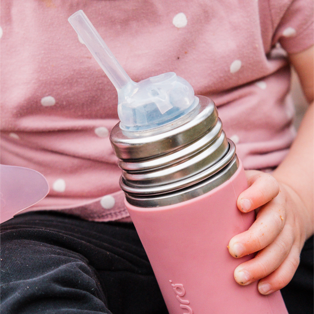Pura Kiki Garrafa com palhinha Kiddo 325 ml / rose