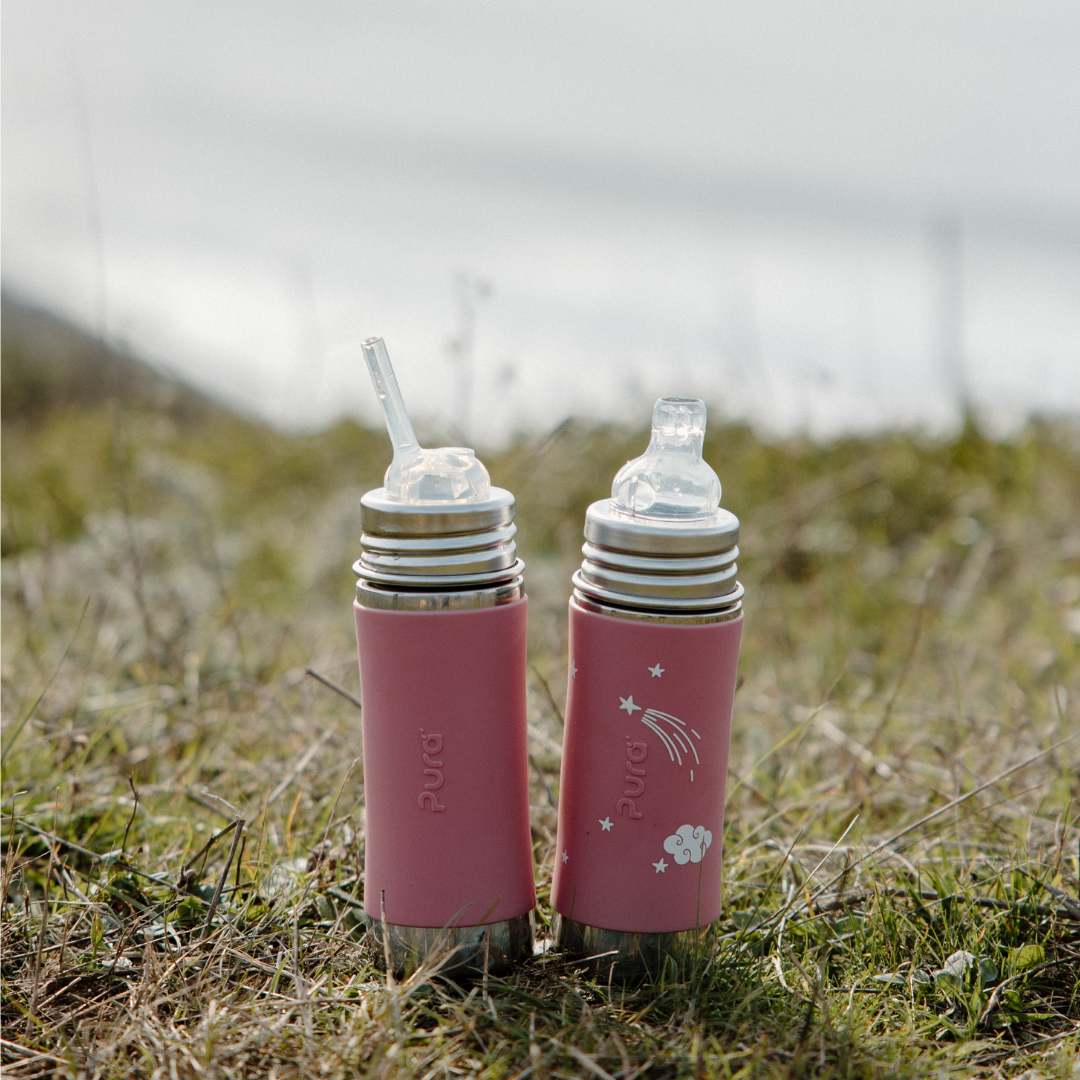 Pura Kiki Garrafa com palhinha Kiddo 325 ml / rose