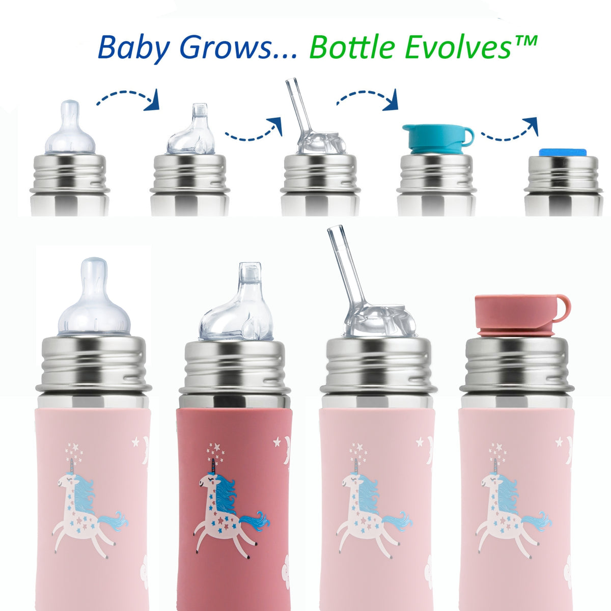 Pura Kiki Buteliukas su snapeliu 325 ml / unicorn