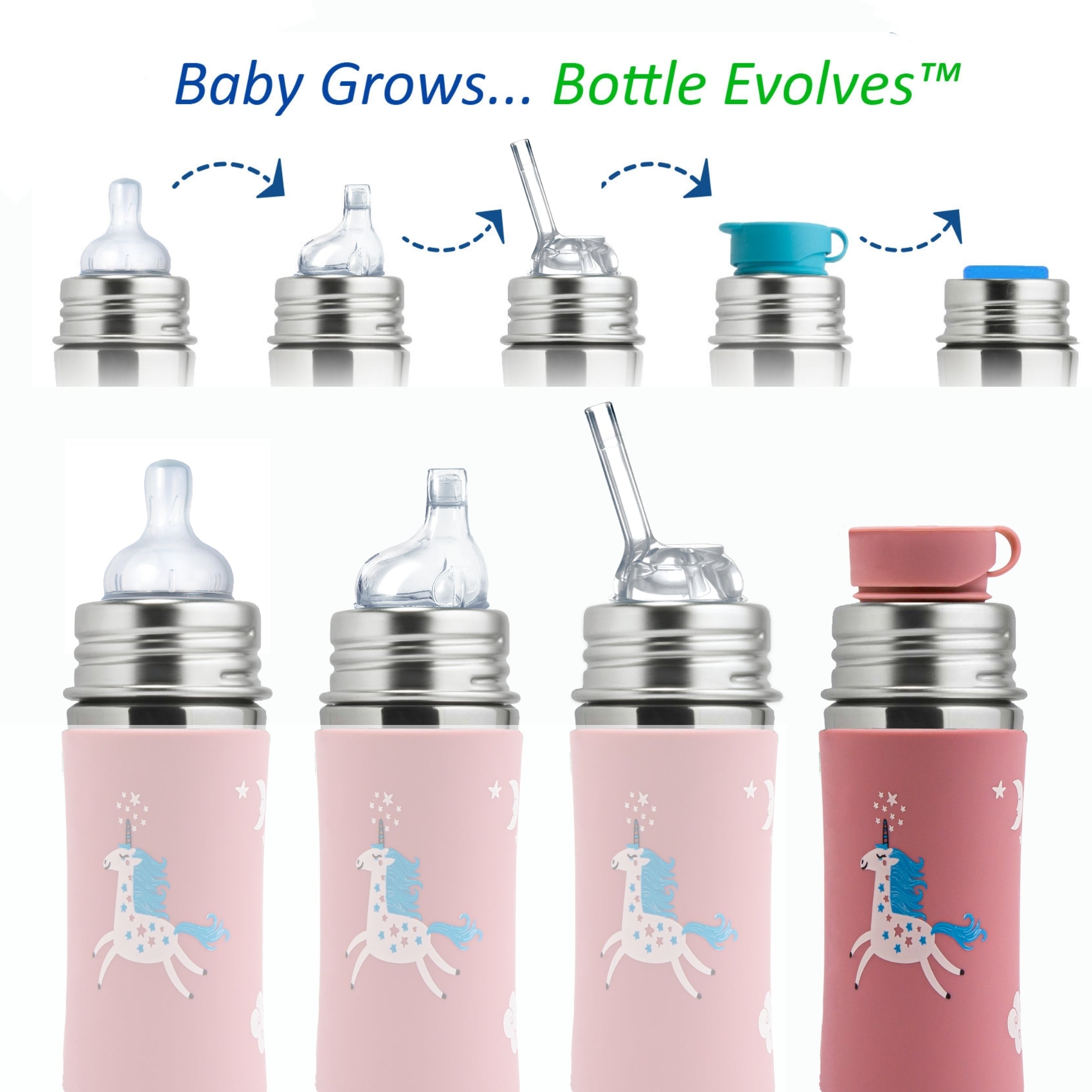 Pura Kiki Botella de agua 325 ml / unicorn