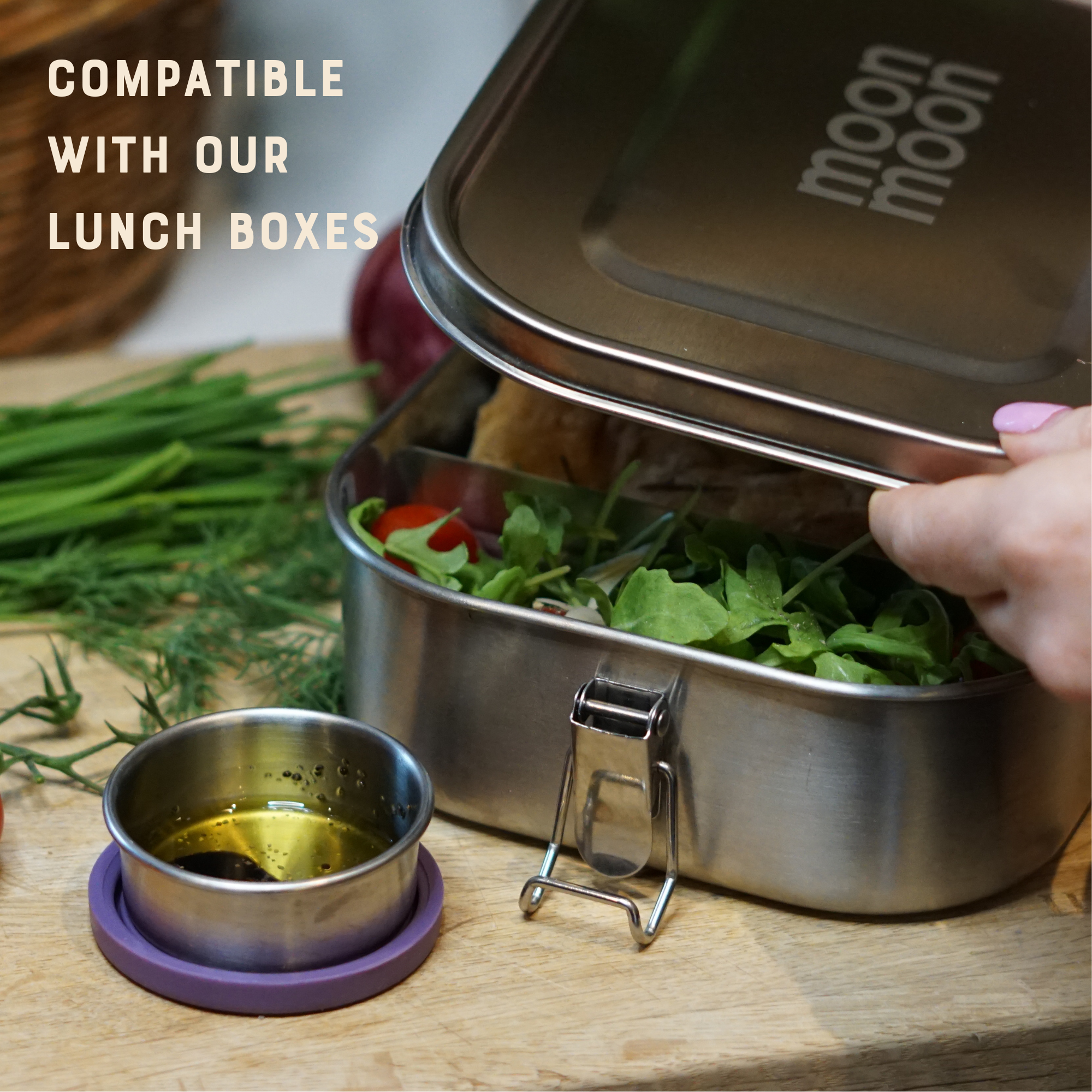 Moonmoon® Mini Stainless Steel Sauce & Dressing Pots - Leakproof Set of 3