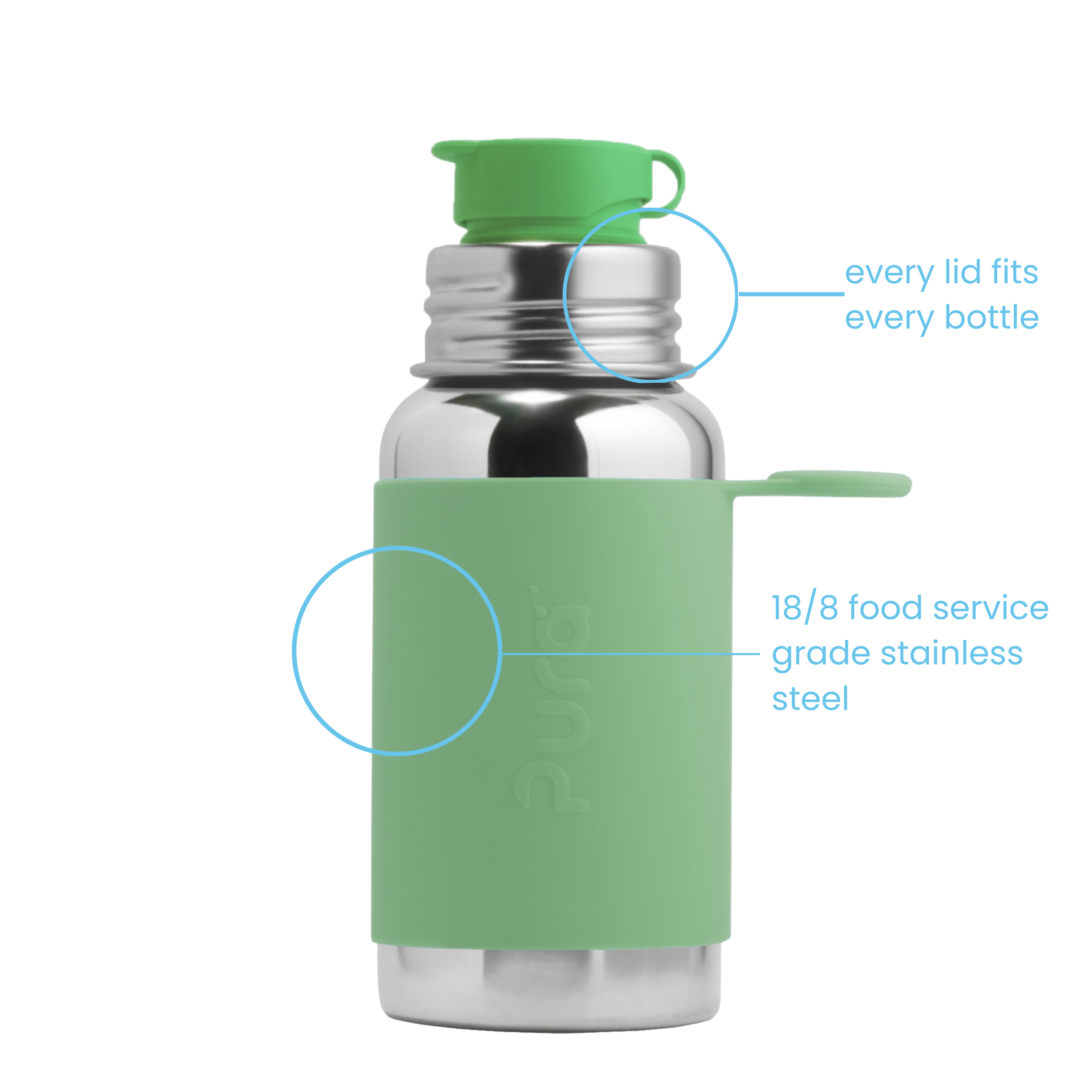 Pura Juomapullo teräs 550 ml / moss