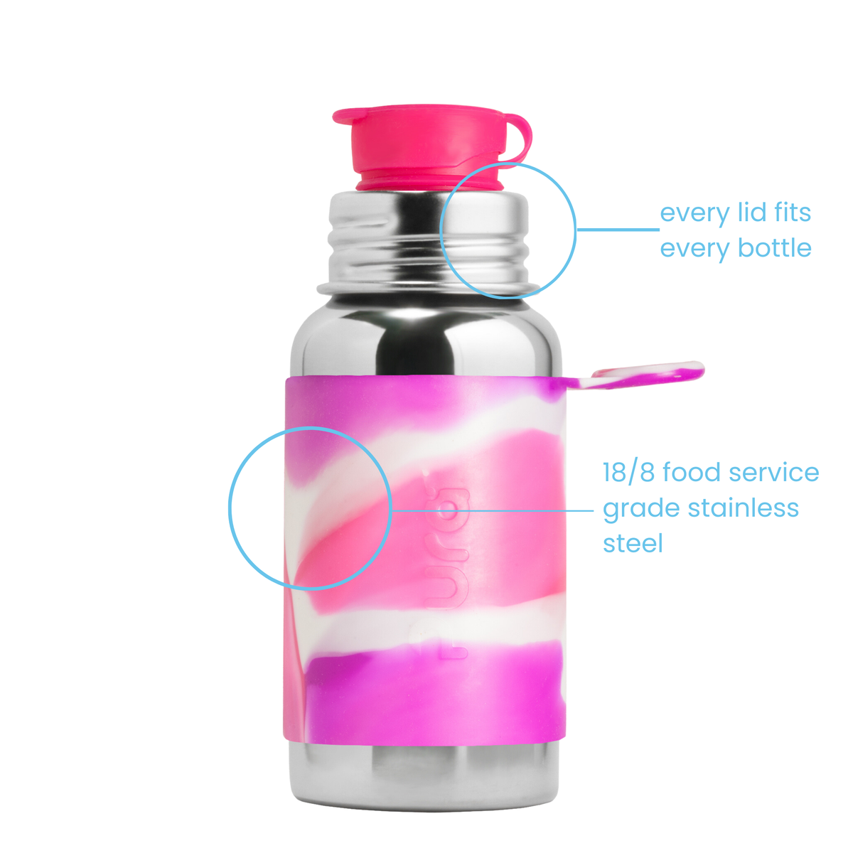 Pura Gertuvė 550 ml / pink swirl