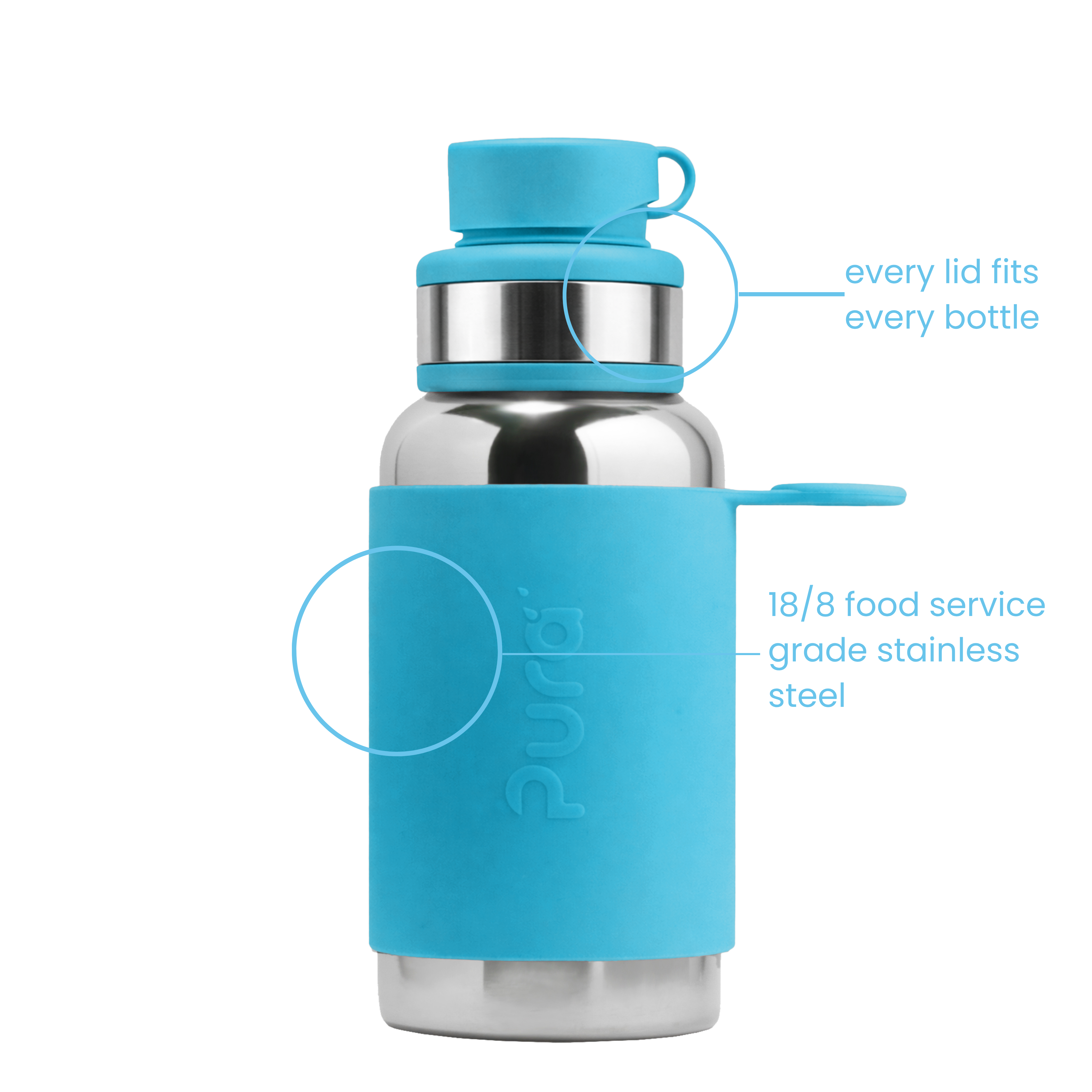 Pura Juomapullo teräs 550 ml / aqua