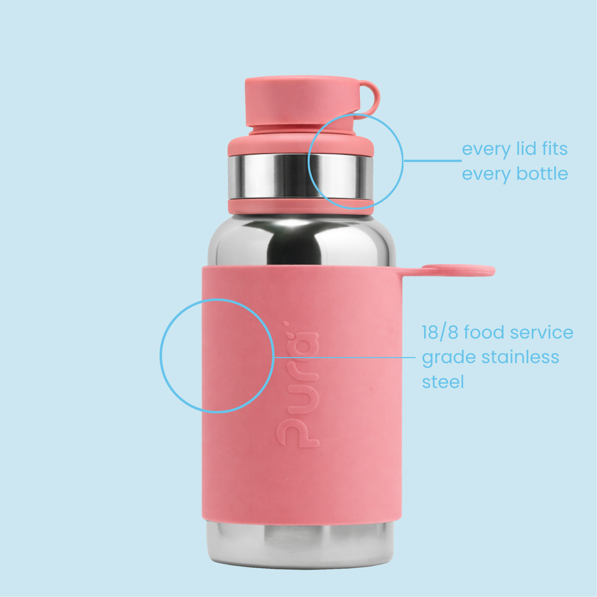 Pura Veepudel 550 ml / rose