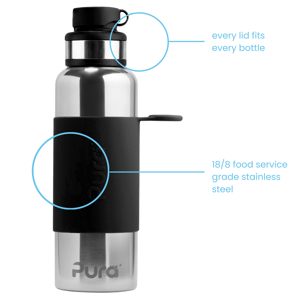 Pura Gertuvė 850 ml / black