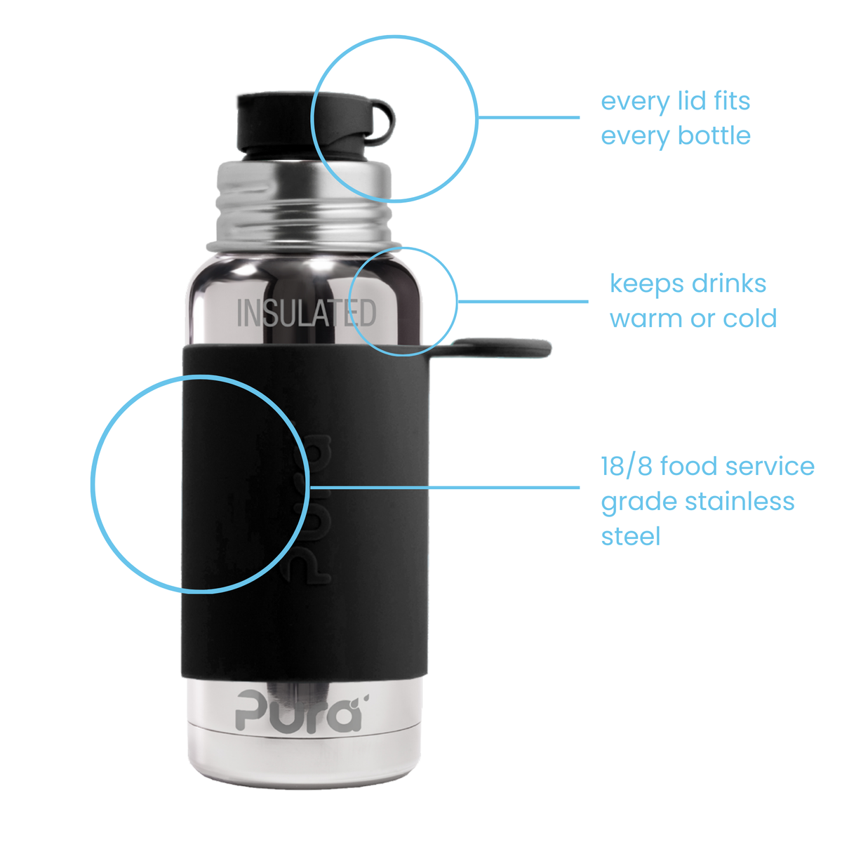 Pura Termo gertuvė 475 ml / black