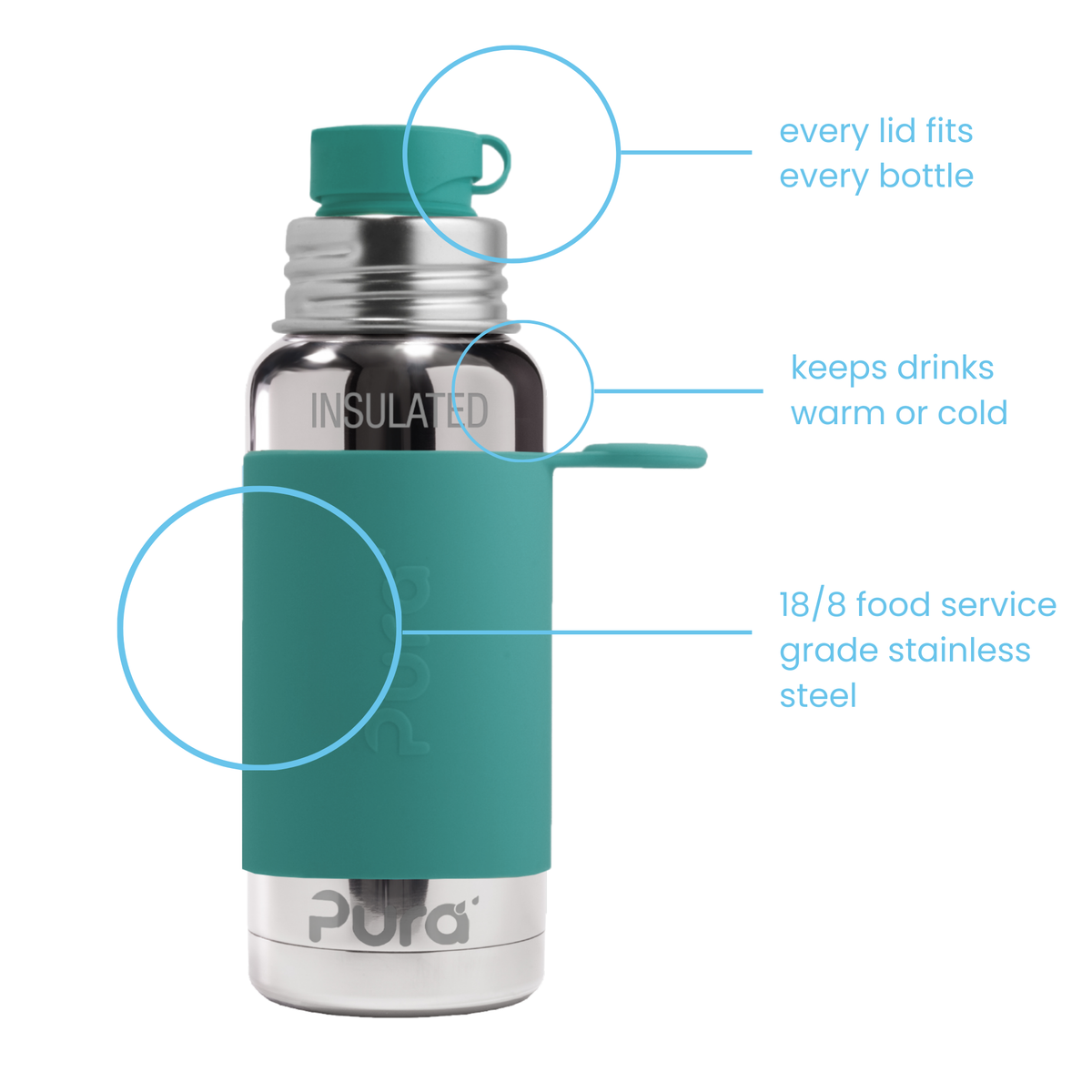 Pura Termo gertuvė 475 ml / mint