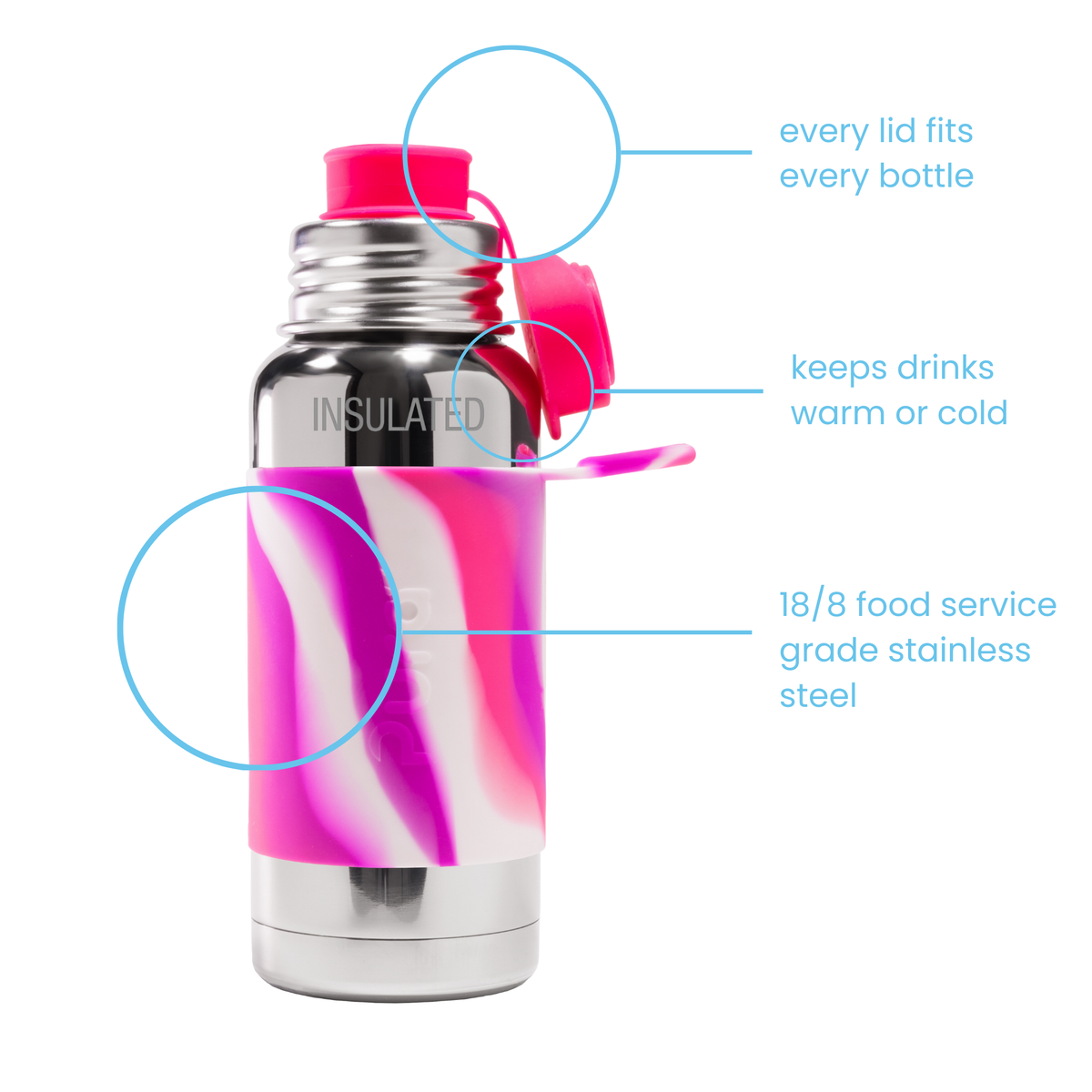 Pura Termo gertuvė 475 ml / pink swirl