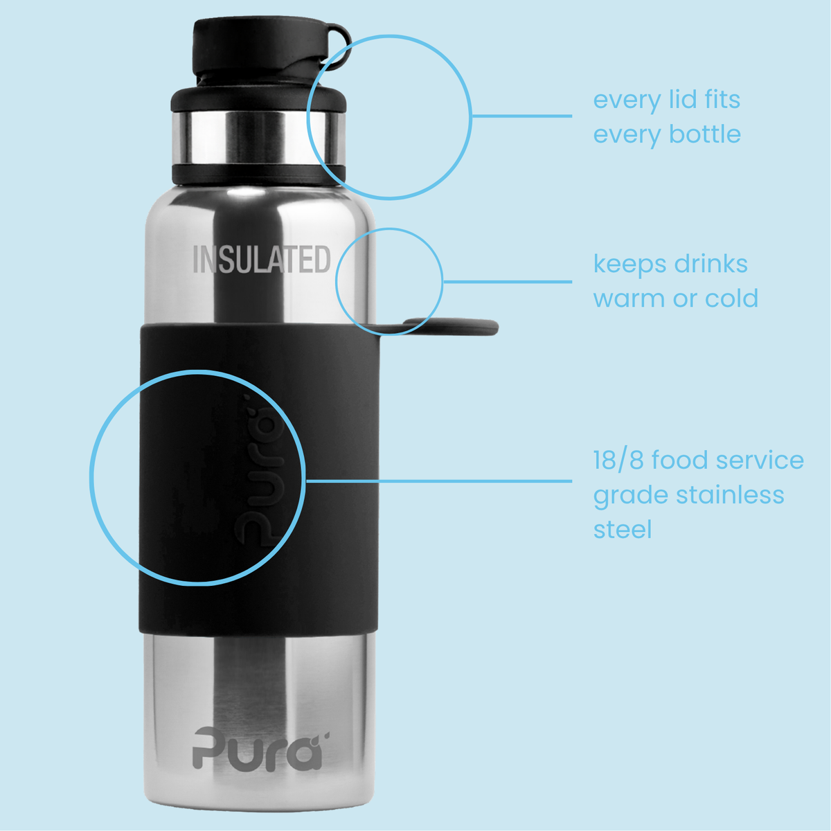 Pura Termo gertuvė 650 ml / black