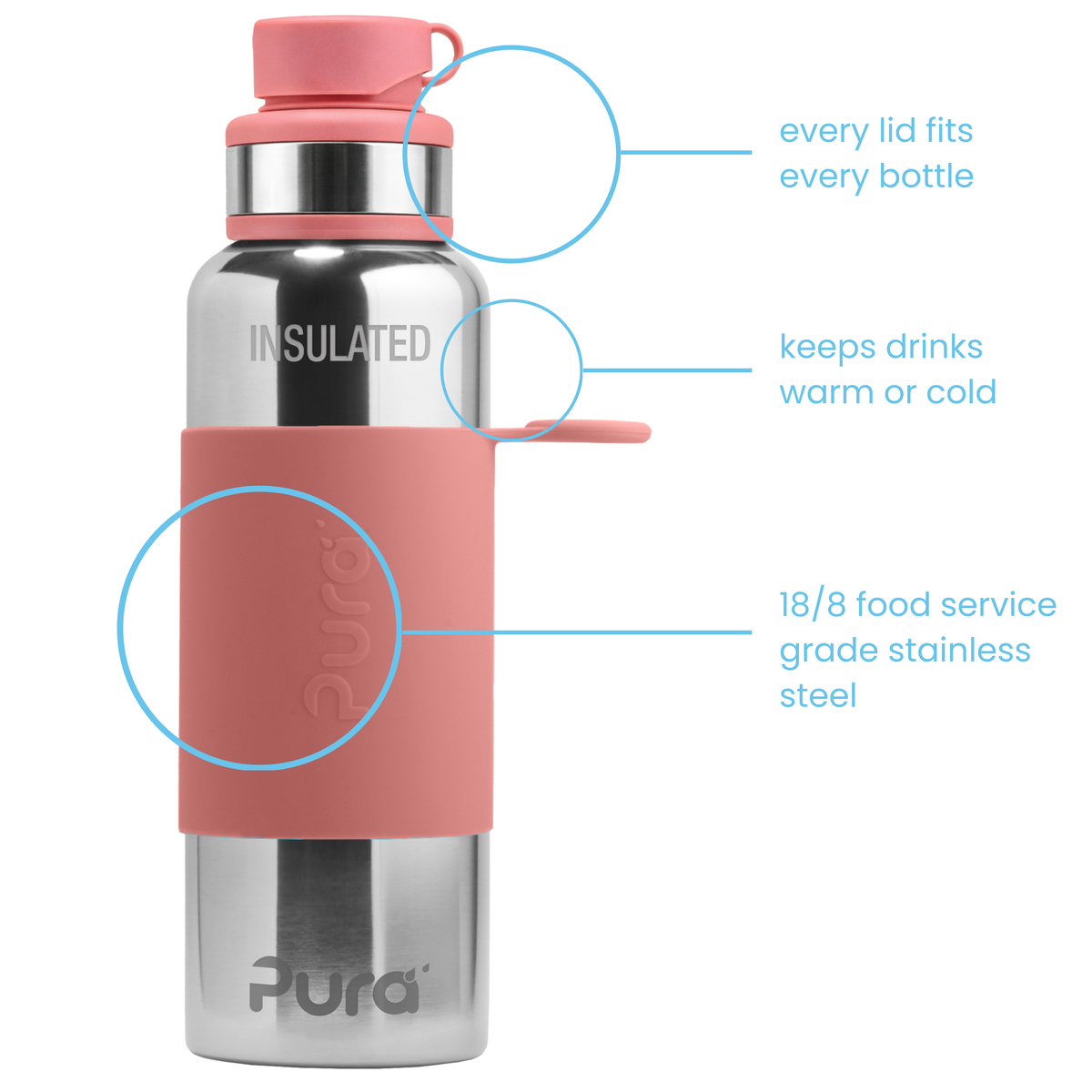 Pura Termo gertuvė 650 ml / rose