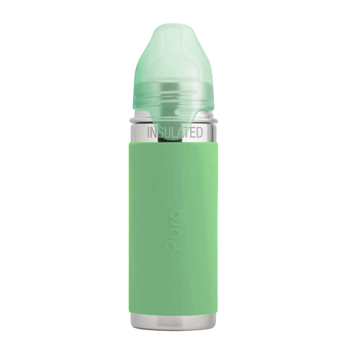 Pura Kiki termo maitinimo buteliukas 260 ml / moss