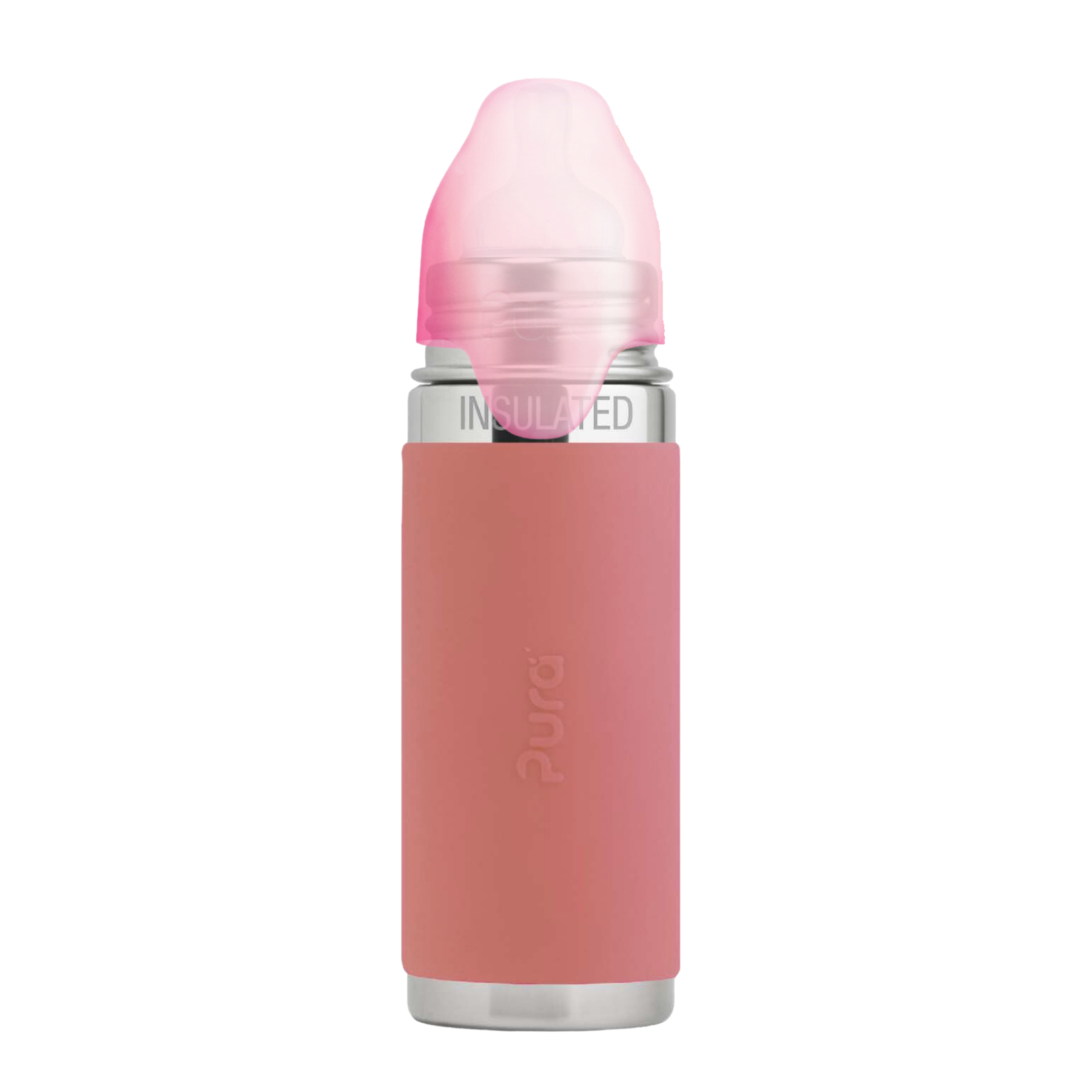 Pura Kiki Termo zīdaiņa pudelīte 260 ml / rose
