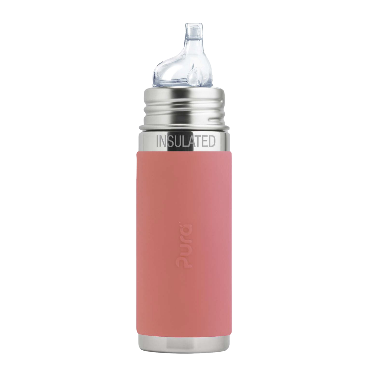 Pura Kiki Termopudel sippy-korgiga 260 ml / rose
