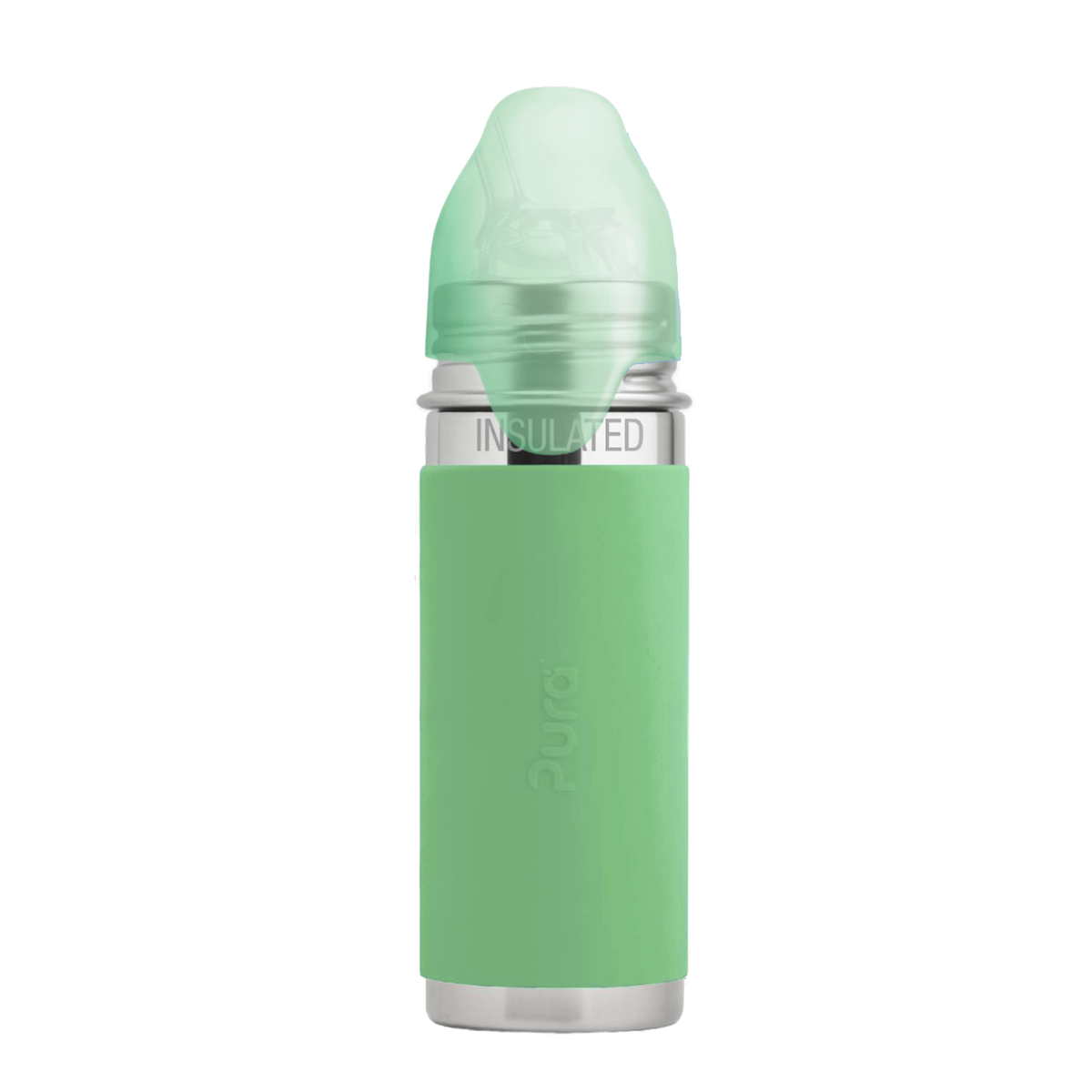 Pura Kiki Bottiglia termica con cannuccia Kiddo 260 ml / moss