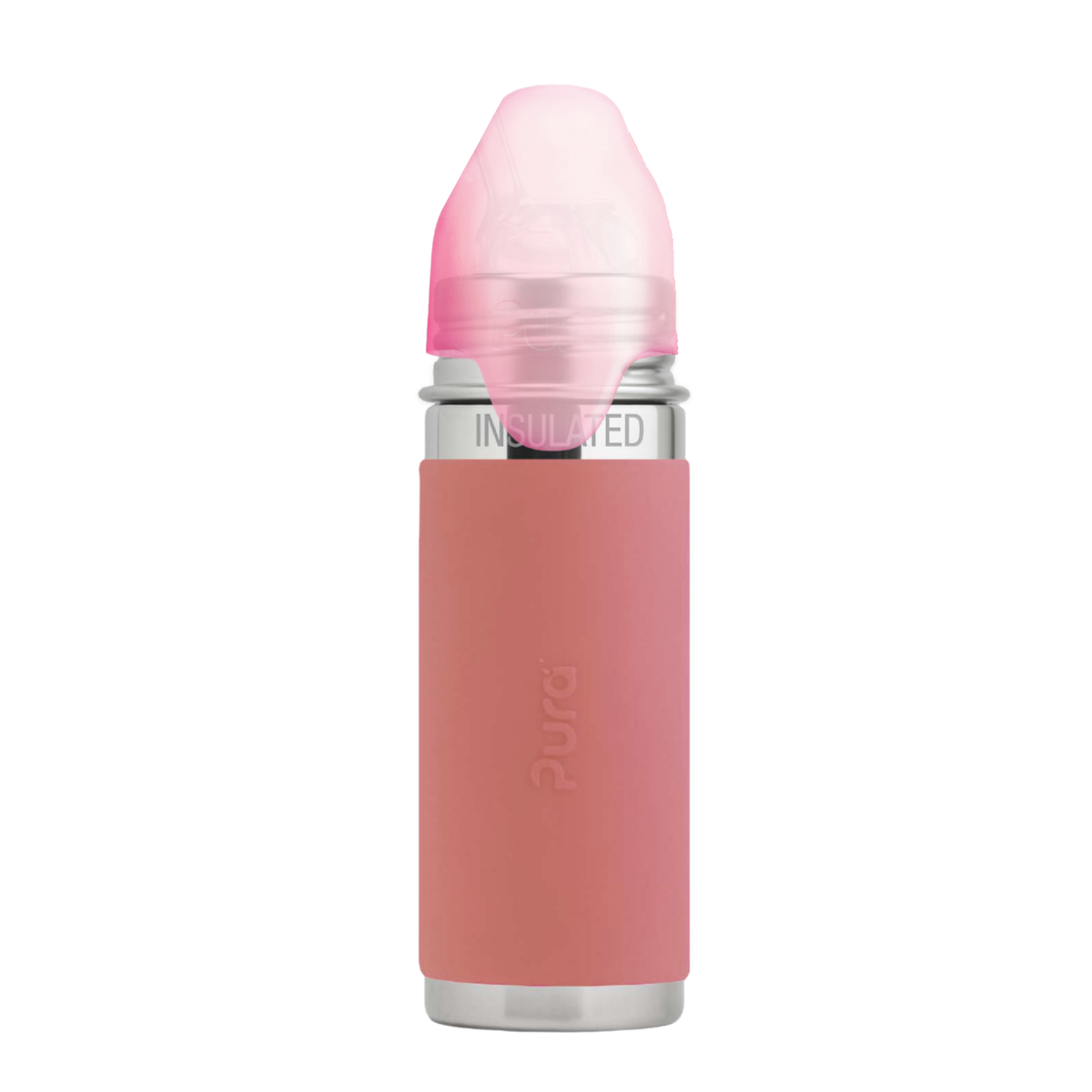 Pura Kiki Termo gertuvė su šiaudeliu Kiddo 260 ml / rose