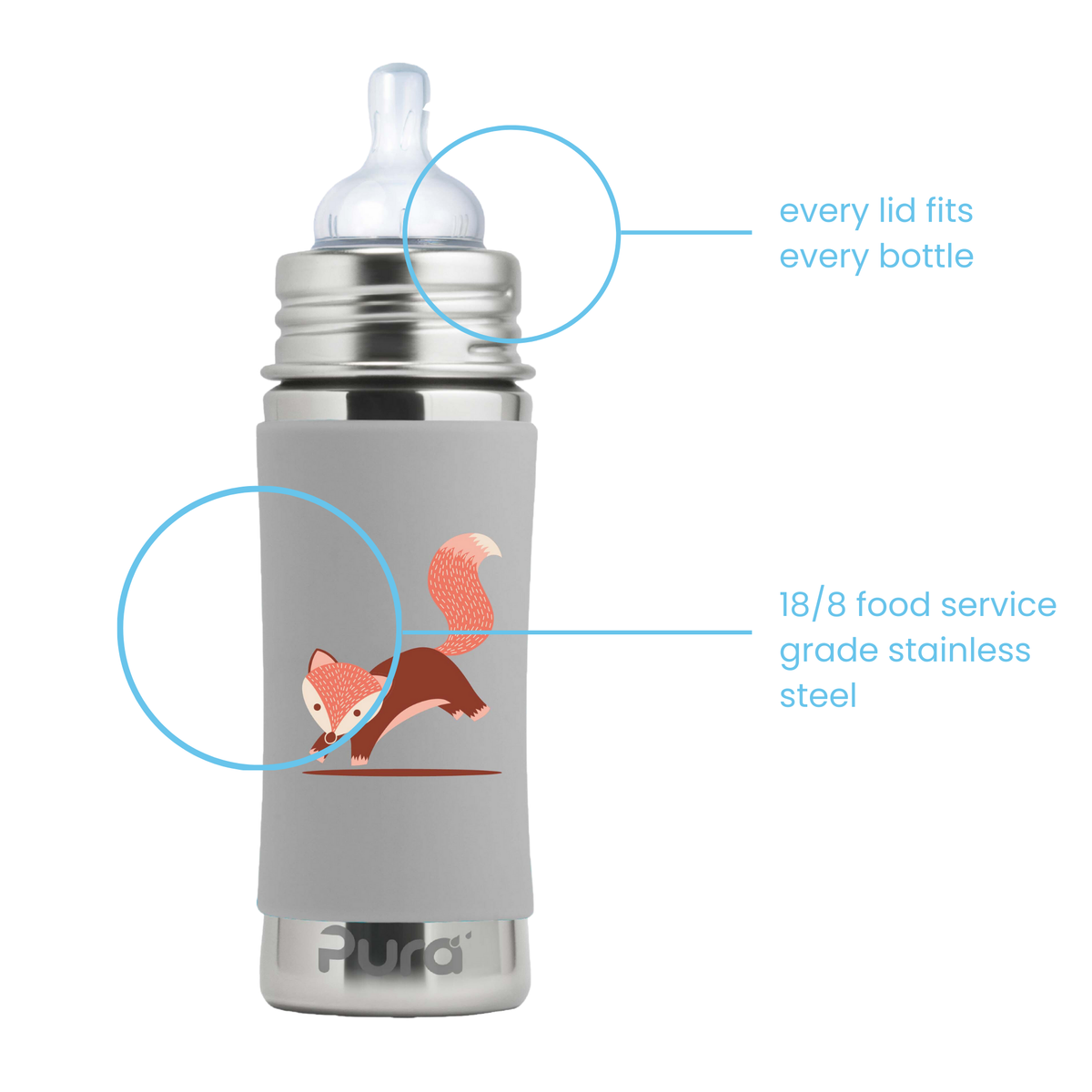 Pura Kiki Biberon 325 ml / fox