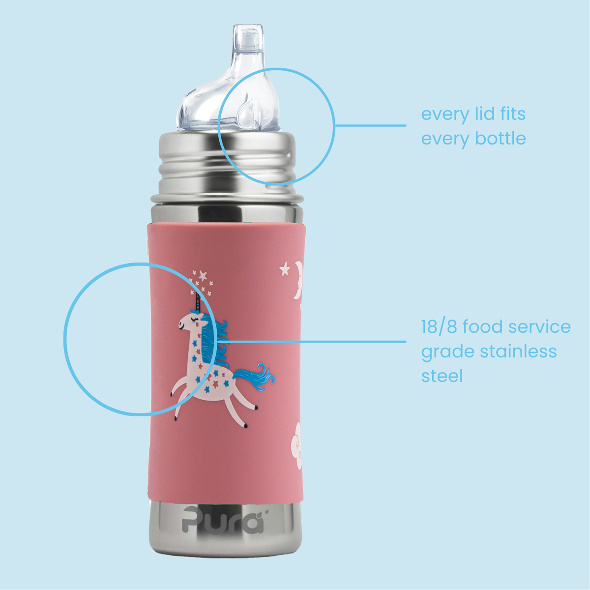 Pura Kiki Jooginokaga joogipudel 325 ml / unicorn