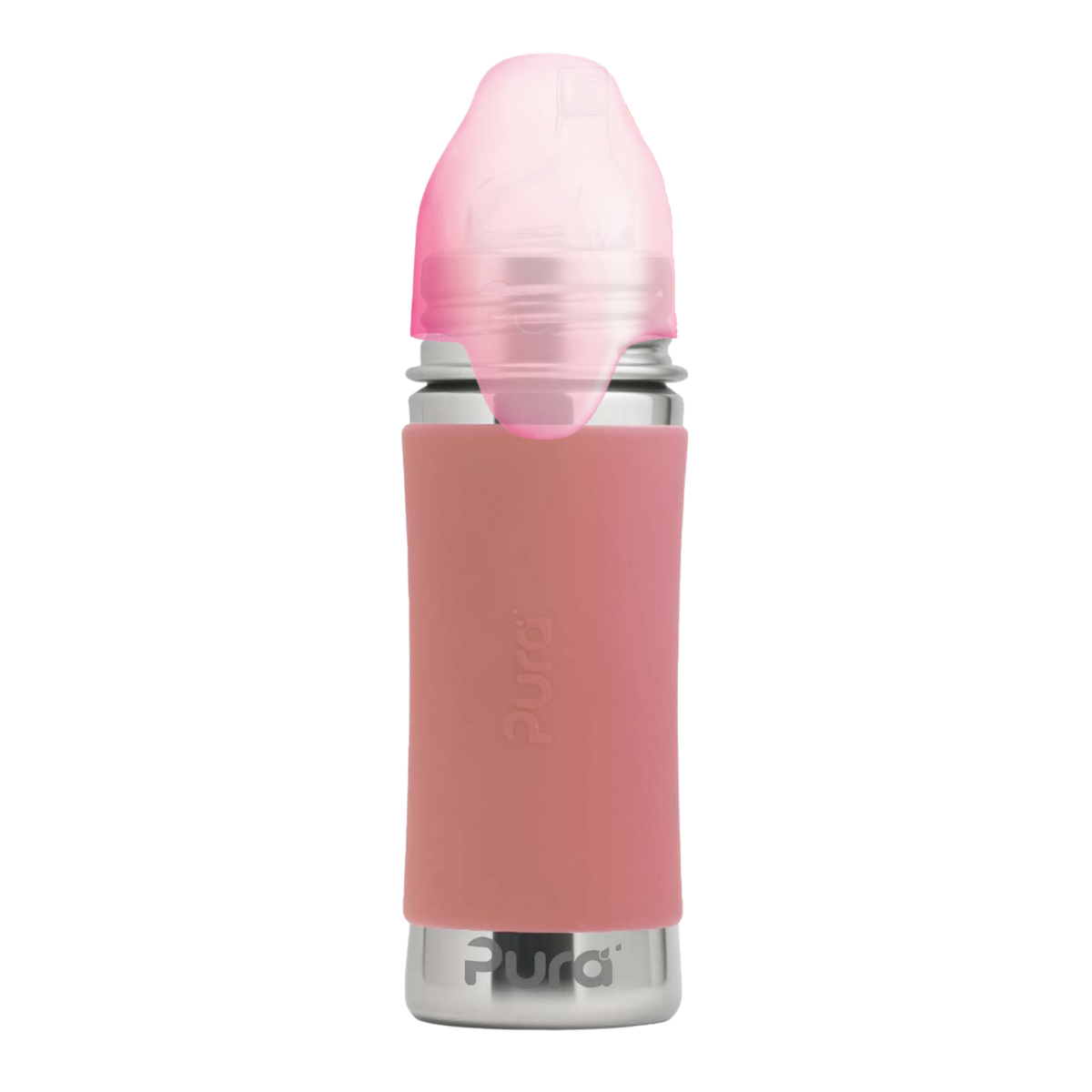 Pura Kiki Joogipudel sippy-korgiga 325 ml / rose