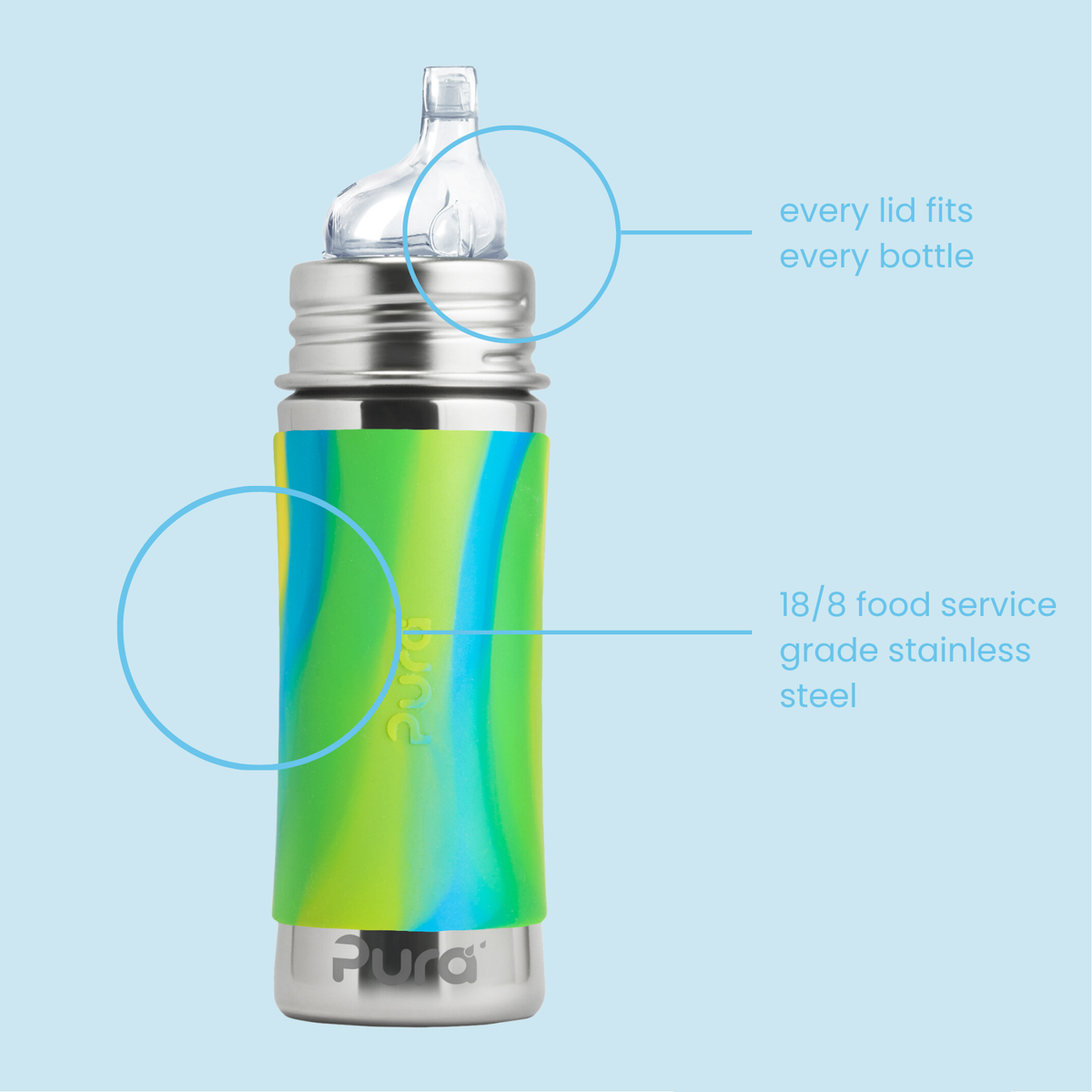 Pura Kiki Nokkapullo 325 ml / aqua swirl