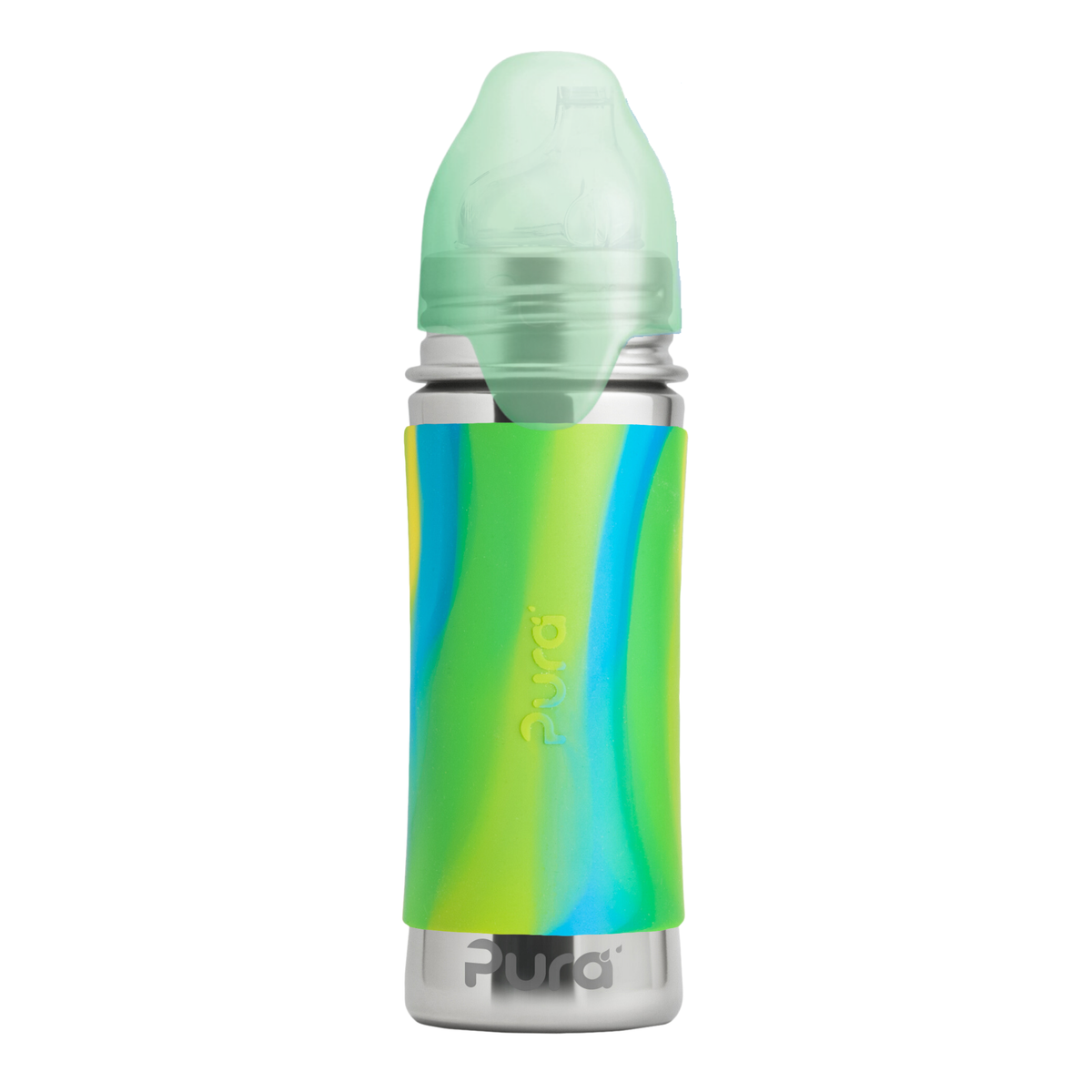 Pura Kiki Buteliukas su snapeliu 325 ml / aqua swirl