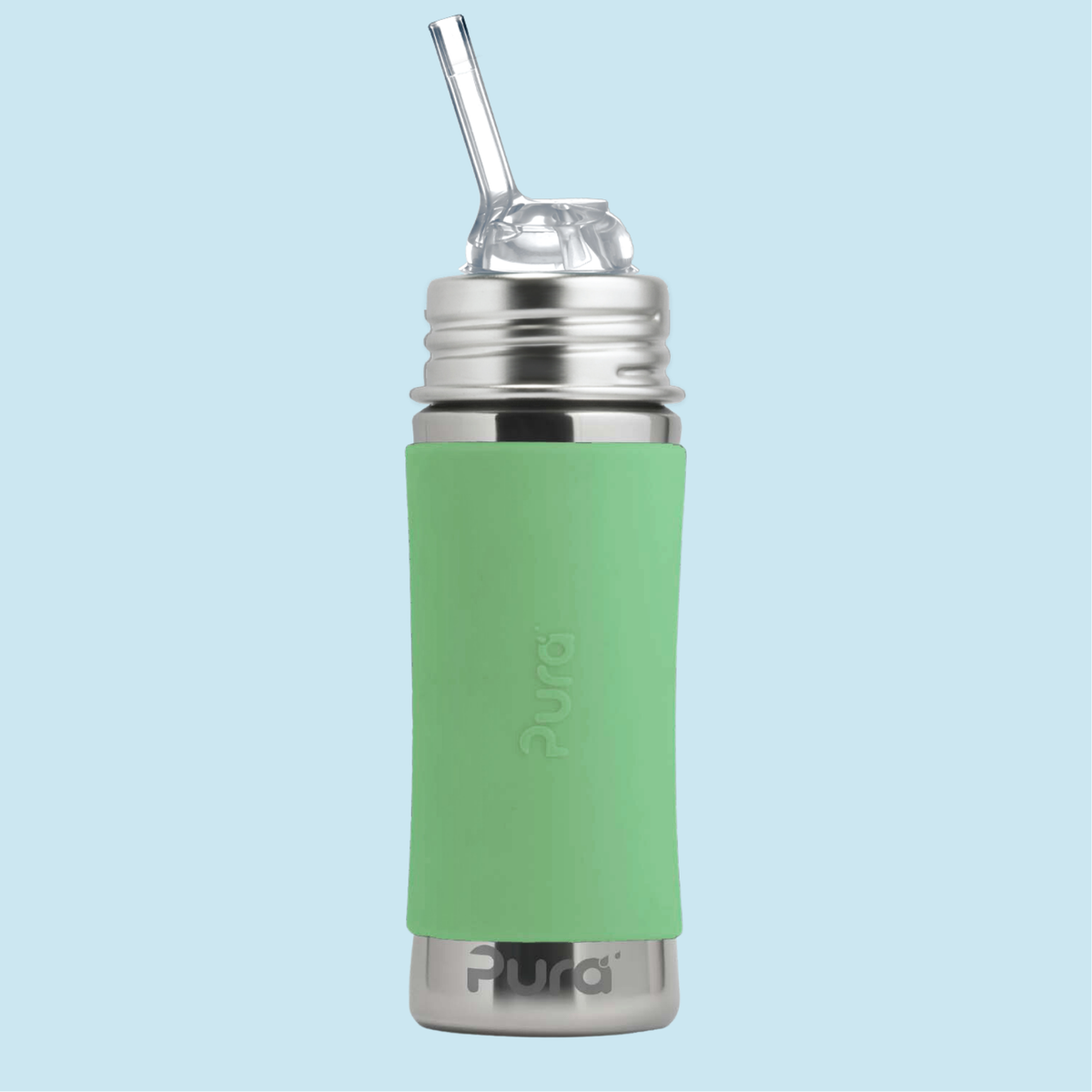 Pura Kiki Bottiglia con cannuccia Kiddo 325 ml / moss