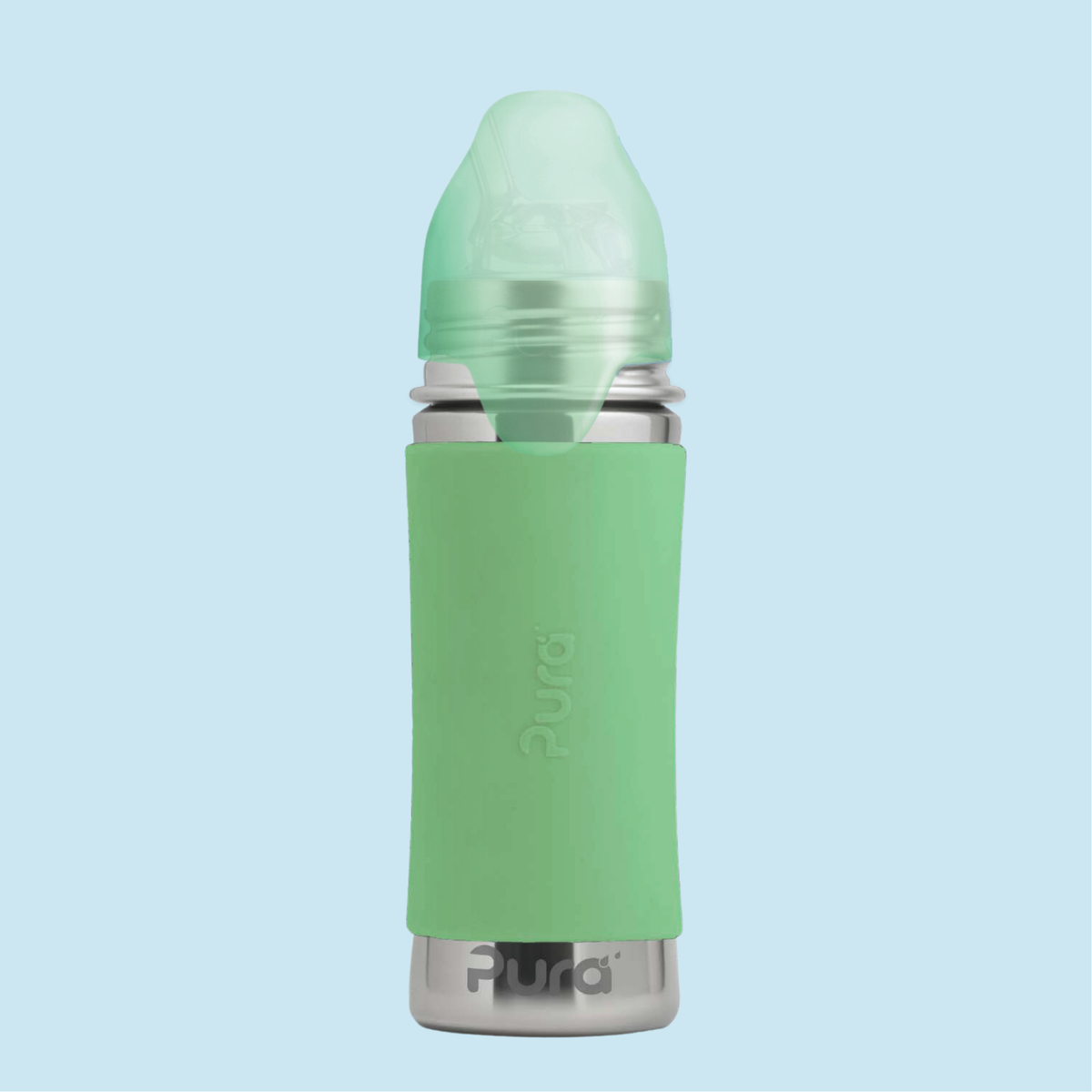 Pura Kiki Bottiglia con cannuccia Kiddo 325 ml / moss
