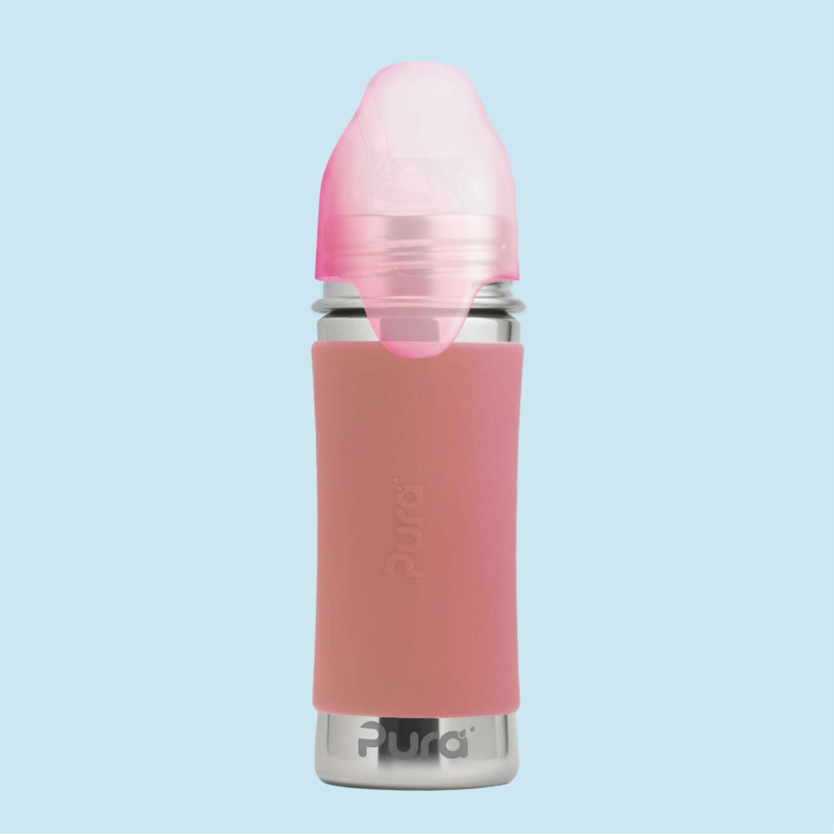Pura Kiki Bottiglia con cannuccia Kiddo 325 ml / rose