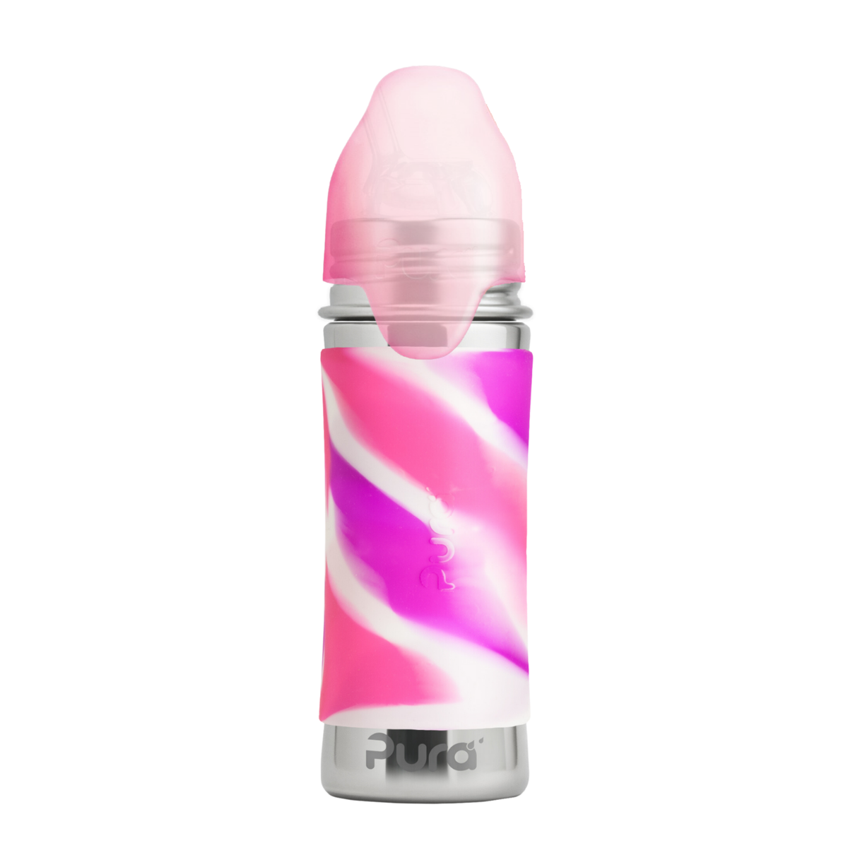 Pura Kiki Gertuvė su šiaudeliu Kiddo 325 ml / pink swirl
